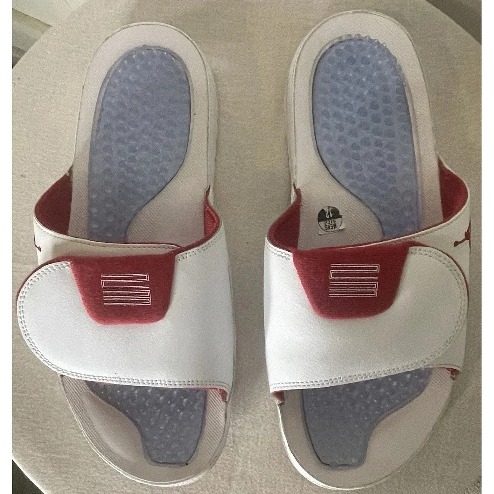 Nike Jordan Hydro Retro XI 11 White Red Slides Mens 12 AA1336-166